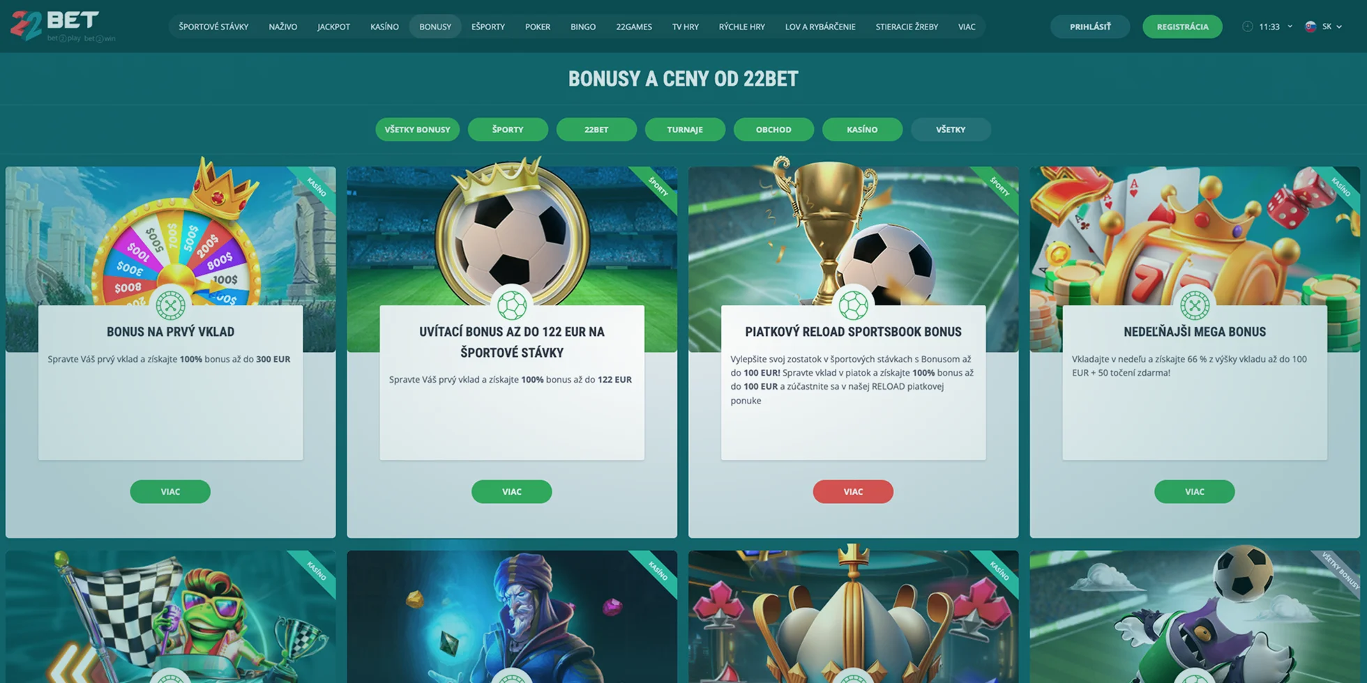 22Bet Bonusové Ponuky